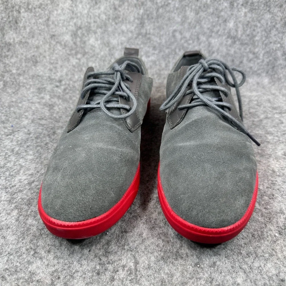 Clae Ellington Mens Grey Suede Low Top Sneakers Red Sole CLA01246 Size 9